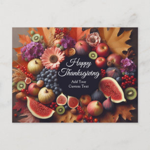 Happy Thanksgiving Day Pompoen en Bloemen Wrath Feestdagenkaart