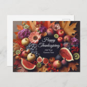 Happy Thanksgiving Day Pompoen en Bloemen Wrath Feestdagenkaart (Voorkant / Achterkant)