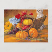 Happy Thanksgiving Day-pompoenen met kat Briefkaart (Voorkant)