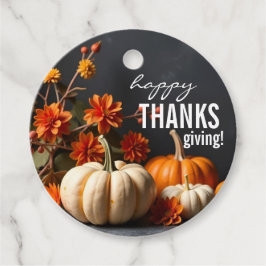 Happy Thanksgiving Day Pumpkin Flowers Favoriete T Bedankjes Labels