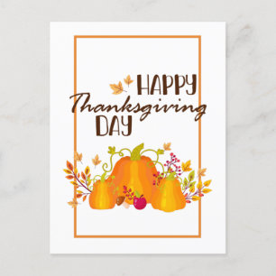 Happy Thanksgiving Day Pumpkin met Leaves Herfst Feestdagenkaart