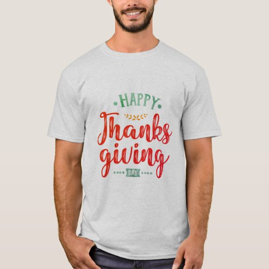 Happy Thanksgiving Day Quote T-shirt (Voorkant)