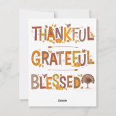 Happy Thanksgiving Day-sleuf met kalkoenflatkaart Feestdagenkaart (Achterkant)