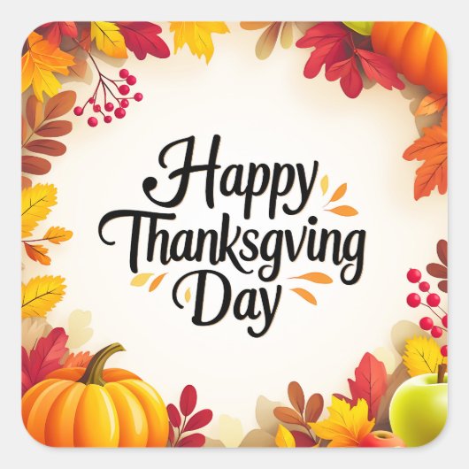 Happy Thanksgiving Day Sticker (Voorkant)