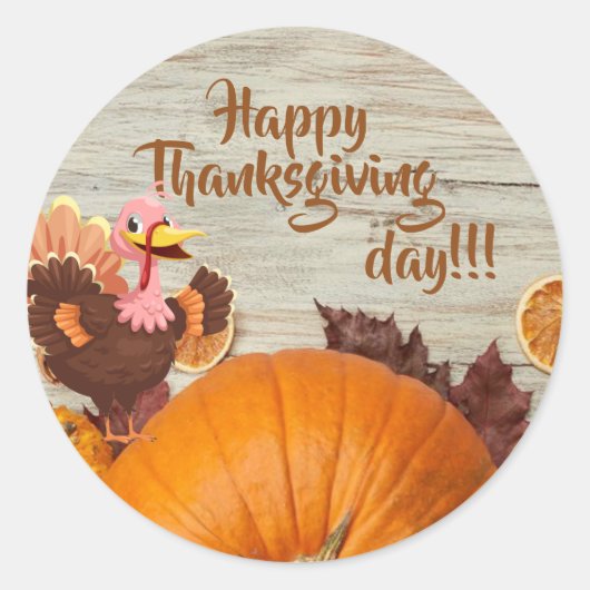Happy Thanksgiving Day Sticker (Voorkant)