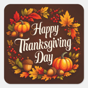 Happy Thanksgiving Day Sticker Dark