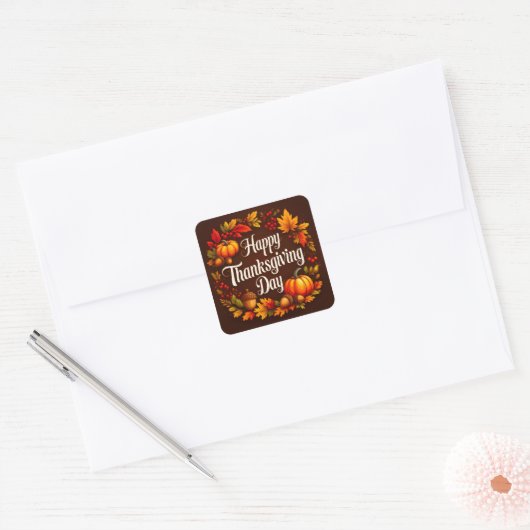 Happy Thanksgiving Day Sticker Dark (Envelop)