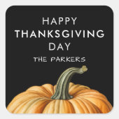 Happy Thanksgiving  Day Sticker with Pumpkin (Voorkant)