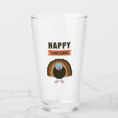 Happy Thanksgiving Day Turkey Grateful Holiday Glas (Voorkant)