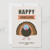 Happy Thanksgiving Day Turkey Grateful Holiday Kaart (Voorkant)