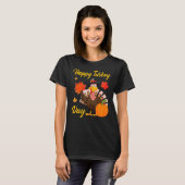 Happy Thanksgiving Day Turkey Holiday Boys Girls T-shirt (Voorkant volledig)