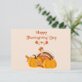 Happy Thanksgiving Day Turkije Kaart (Staand voorkant)
