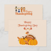 Happy Thanksgiving Day Turkije Kaart (Voorkant / Achterkant)