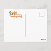 Happy Thanksgiving Day Turkije met pompoenen Briefkaart (Achterkant)