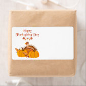 Happy Thanksgiving Day Turkije met pompoenen Etiket (Insitu)