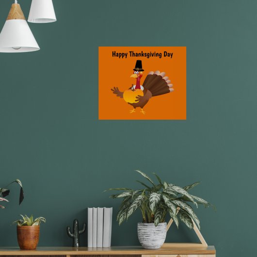 Happy Thanksgiving Day Turkije Poster (Woonkamer 1)