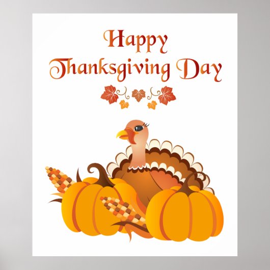 Happy Thanksgiving Day Turkije Poster (Voorkant)
