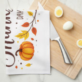 Happy Thanksgiving Day Witte Keuken Handdoek (Quarter Fold)