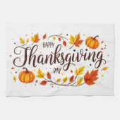 Happy Thanksgiving Day Witte Keuken Handdoek (Horizontaal)