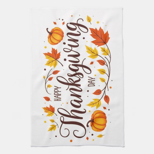 Happy Thanksgiving Day Witte Keuken Handdoek (Verticaal)