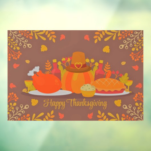 Happy Thanksgiving decoration Window Cling Raamsticker (Vel 3)