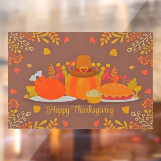 Happy Thanksgiving decoration Window Cling Raamsticker (Vel 2)