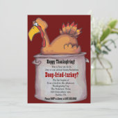 Happy Thanksgiving DEEP FRIED TURKEY nodigt uit Kaart (Staand voorkant)