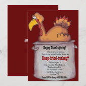 Happy Thanksgiving DEEP FRIED TURKEY nodigt uit Kaart (Voorkant / Achterkant)