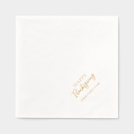 Happy Thanksgiving Diner Familienaam Folie Servetten (Voorkant)