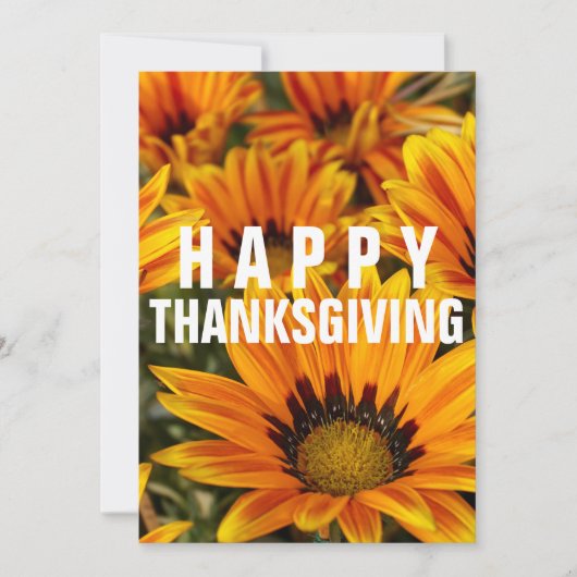 HAPPY THANKSGIVING DINER GEEL ZONNEBLOEM KAART (Voorkant)