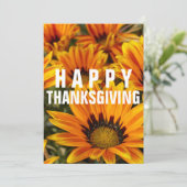 HAPPY THANKSGIVING DINER GEEL ZONNEBLOEM KAART (Staand voorkant)