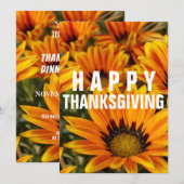 HAPPY THANKSGIVING DINER GEEL ZONNEBLOEM KAART (Voorkant / Achterkant)