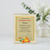 Happy Thanksgiving Diner Pompoen en bladeren Feestdagenkaart (Staand voorkant)