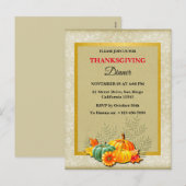 Happy Thanksgiving Diner Pompoen en bladeren Feestdagenkaart (Voorkant / Achterkant)