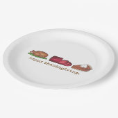 Happy Thanksgiving-diner Turkey Cranberry Pie Papieren Bordje (Gekanteld)