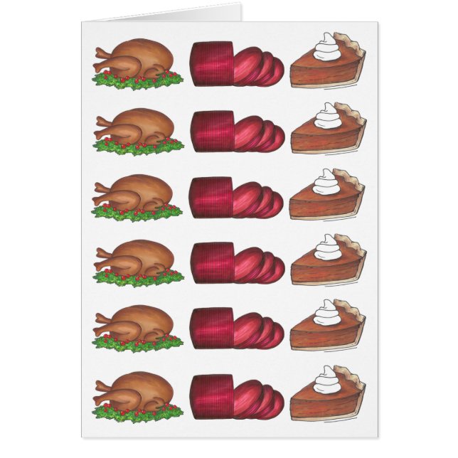 Happy Thanksgiving Dinner Cranberry Sauce Pie Kaar (Voorkant)