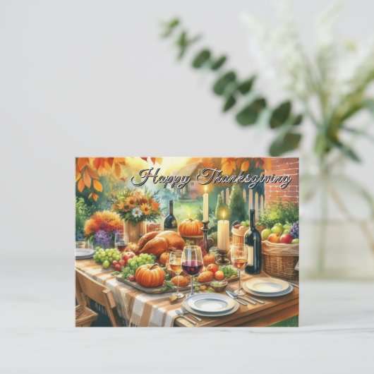 Happy Thanksgiving Dinner Feast Briefkaart (Staand voorkant)