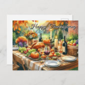 Happy Thanksgiving Dinner Feast Briefkaart (Voorkant / Achterkant)