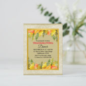 Happy Thanksgiving Dinner Kleurrijke Bladeren Feestdagenkaart (Staand voorkant)