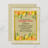 Happy Thanksgiving Dinner Kleurrijke Bladeren Feestdagenkaart (Voorkant / Achterkant)