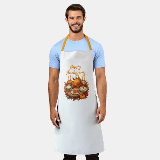Happy Thanksgiving Dinner Schort (Gedragen)