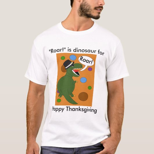 Happy Thanksgiving Dinosaur Funny Personalize T-shirt (Voorkant)