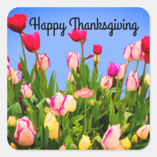 Happy Thanksgiving Diverse Tulips #3 Sticker