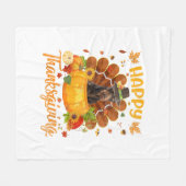 Happy Thanksgiving Doberman Dog Turkey Pumpkin Fleece Deken (Voorkant (Horizontaal))