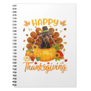 Happy Thanksgiving Doberman Dog Turkey Pumpkin Notitieboek