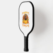 Happy Thanksgiving Doberman Dog Turkey Pumpkin Pickleball Paddle (Links)