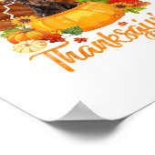 Happy Thanksgiving Doberman Dog Turkey Pumpkin Poster (Hoek)