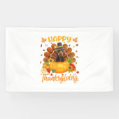 Happy Thanksgiving Doberman Dog Turkey Pumpkin Spandoek (Horizontaal)