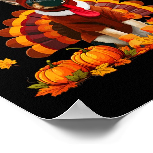 Happy Thanksgiving Duitse herder Cosplay Herfst Tu Poster (Hoek)