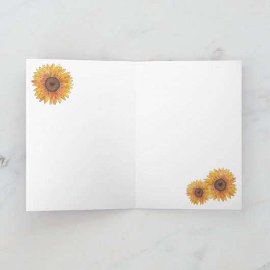 Happy Thanksgiving Eekhoorn met Zonnebloemen Kaart (Binnen)